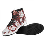 Octopus Tentacles Print High Top Leather Sneakers