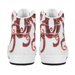 Octopus Tentacles Print High Top Leather Sneakers