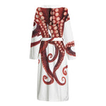 Octopus Tentacles Print Hooded Bathrobe