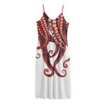 Octopus Tentacles Print Jersey Midi Cami Dress