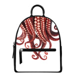 Octopus Tentacles Print Leather Backpack