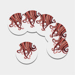 Octopus Tentacles Print Leather Coaster Set