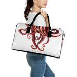 Octopus Tentacles Print Leather Duffle Bag