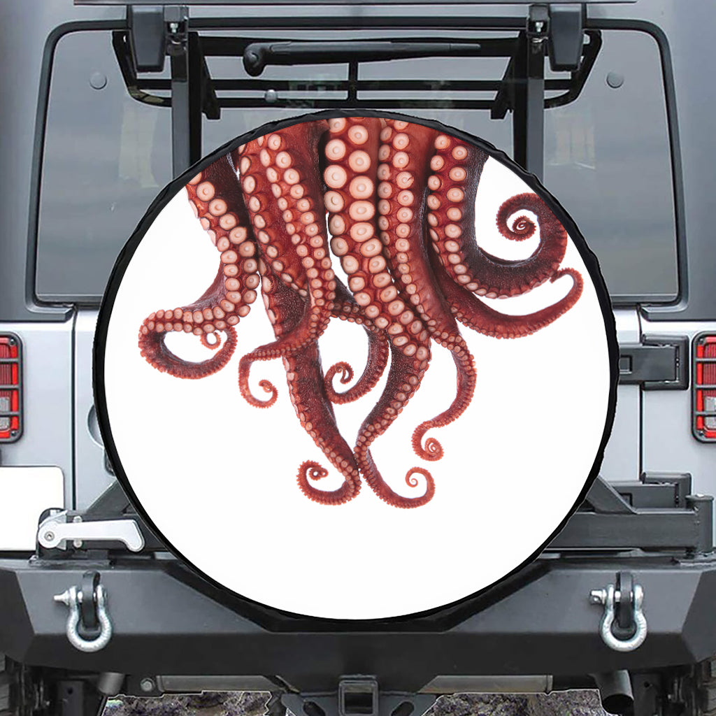 Octopus Tentacles Print Leather Spare Tire Cover