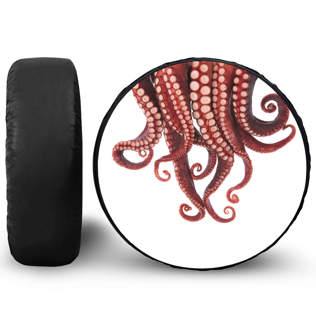 Octopus Tentacles Print Leather Spare Tire Cover