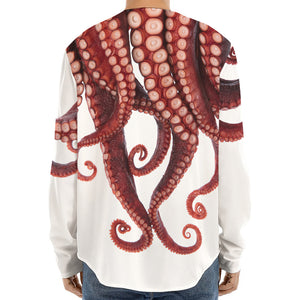 Octopus Tentacles Print Long Sleeve Baseball Jersey