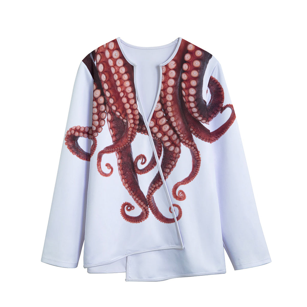 Octopus Tentacles Print Long Sleeve Short Coat