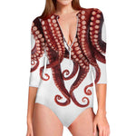 Octopus Tentacles Print Long Sleeve Swimsuit