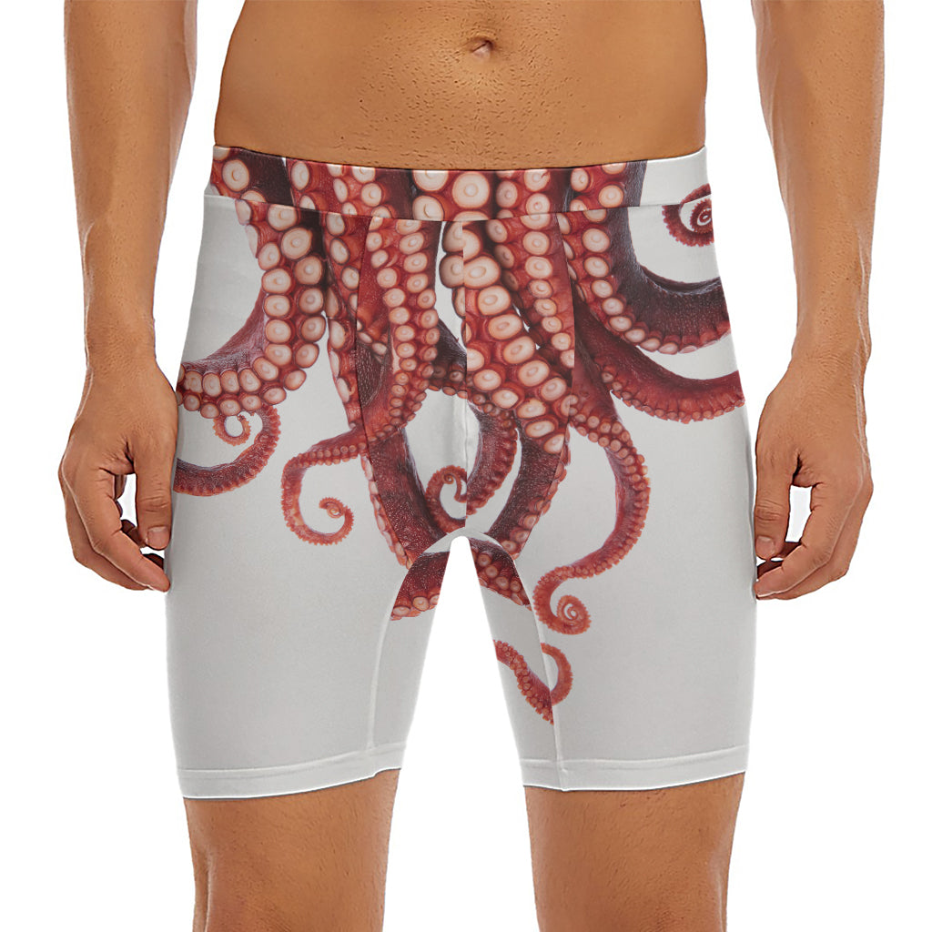 Octopus Tentacles Print Men's Long Boxer Briefs