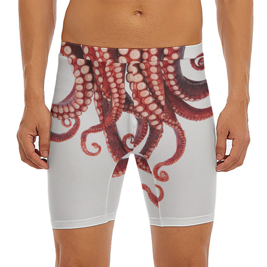 Octopus Tentacles Print Men's Long Boxer Briefs