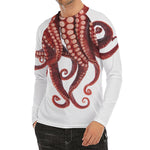 Octopus Tentacles Print Men's Long Sleeve Rash Guard
