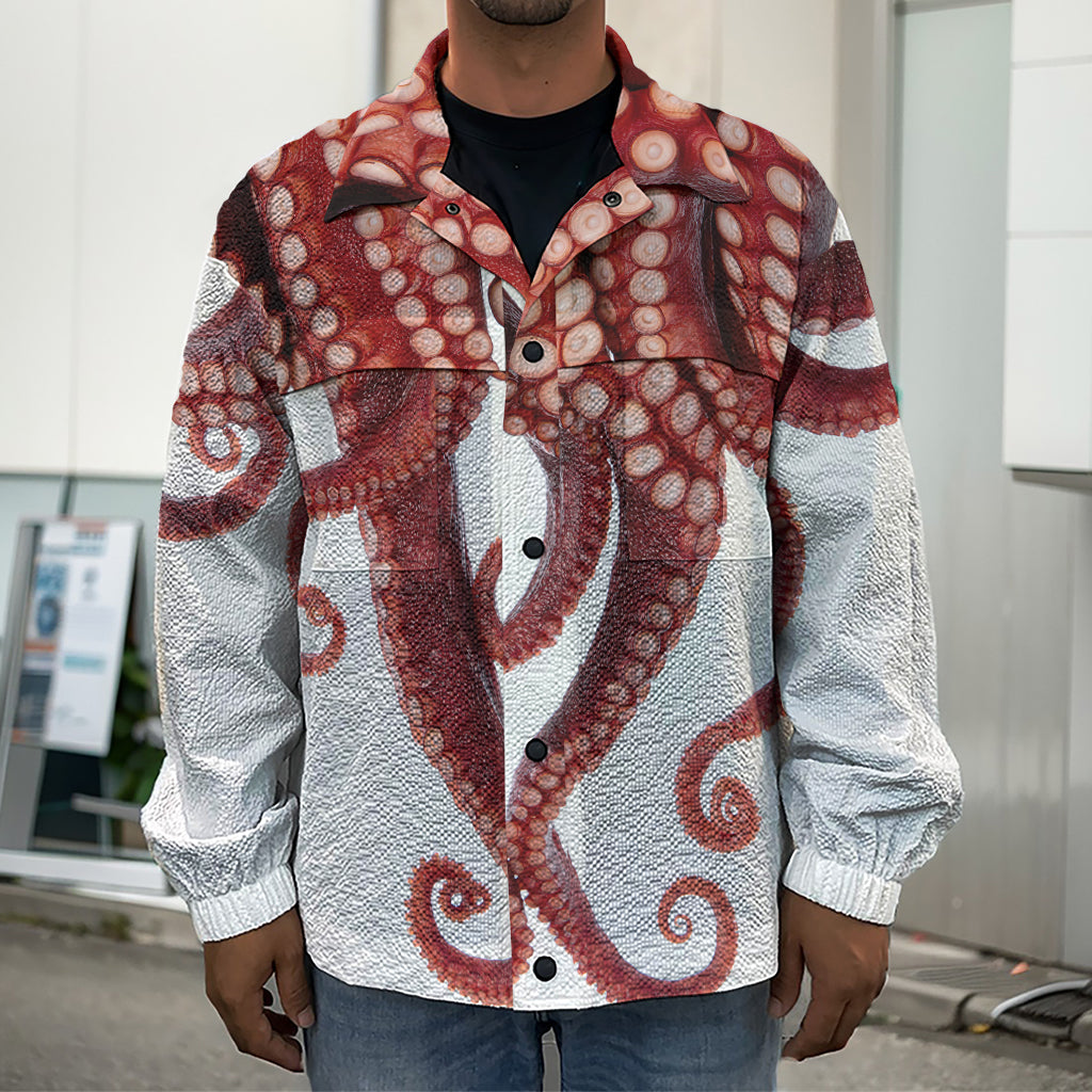 Octopus Tentacles Print Men's Shirt Jacket