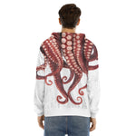 Octopus Tentacles Print Men's Velvet Pullover Hoodie