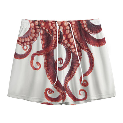 Octopus Tentacles Print Mesh Shorts