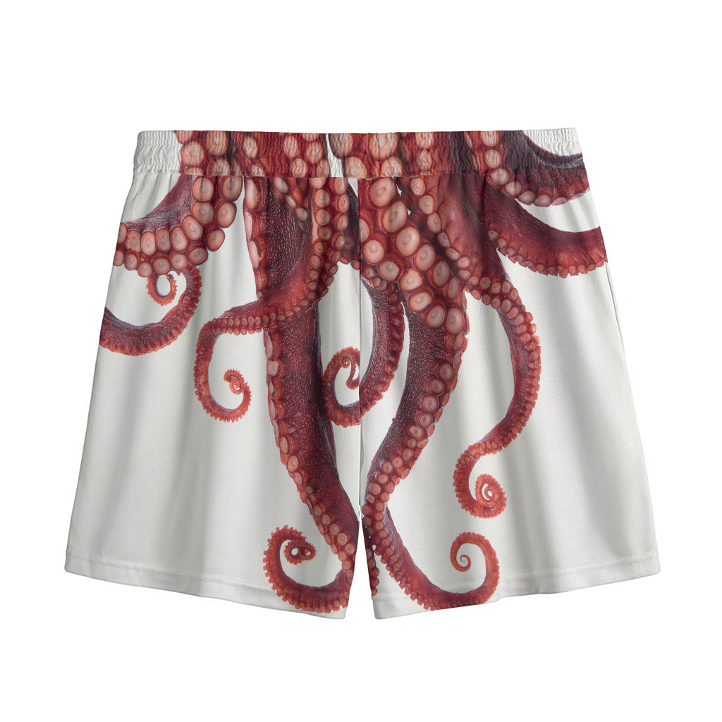 Octopus Tentacles Print Mesh Shorts