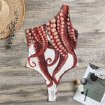 Octopus Tentacles Print One Shoulder Bodysuit