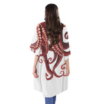 Octopus Tentacles Print Open Front Beach Cover Up