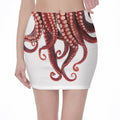 Octopus Tentacles Print Pencil Mini Skirt