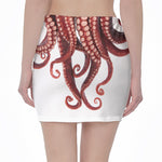Octopus Tentacles Print Pencil Mini Skirt