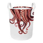 Octopus Tentacles Print Round Laundry Basket
