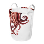 Octopus Tentacles Print Round Laundry Basket