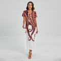 Octopus Tentacles Print Short Sleeve Maxi Dress