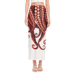 Octopus Tentacles Print Side Slit Maxi Skirt