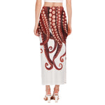 Octopus Tentacles Print Side Slit Maxi Skirt