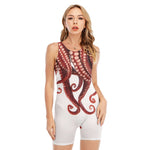Octopus Tentacles Print Sleeveless One Piece Swimsuit