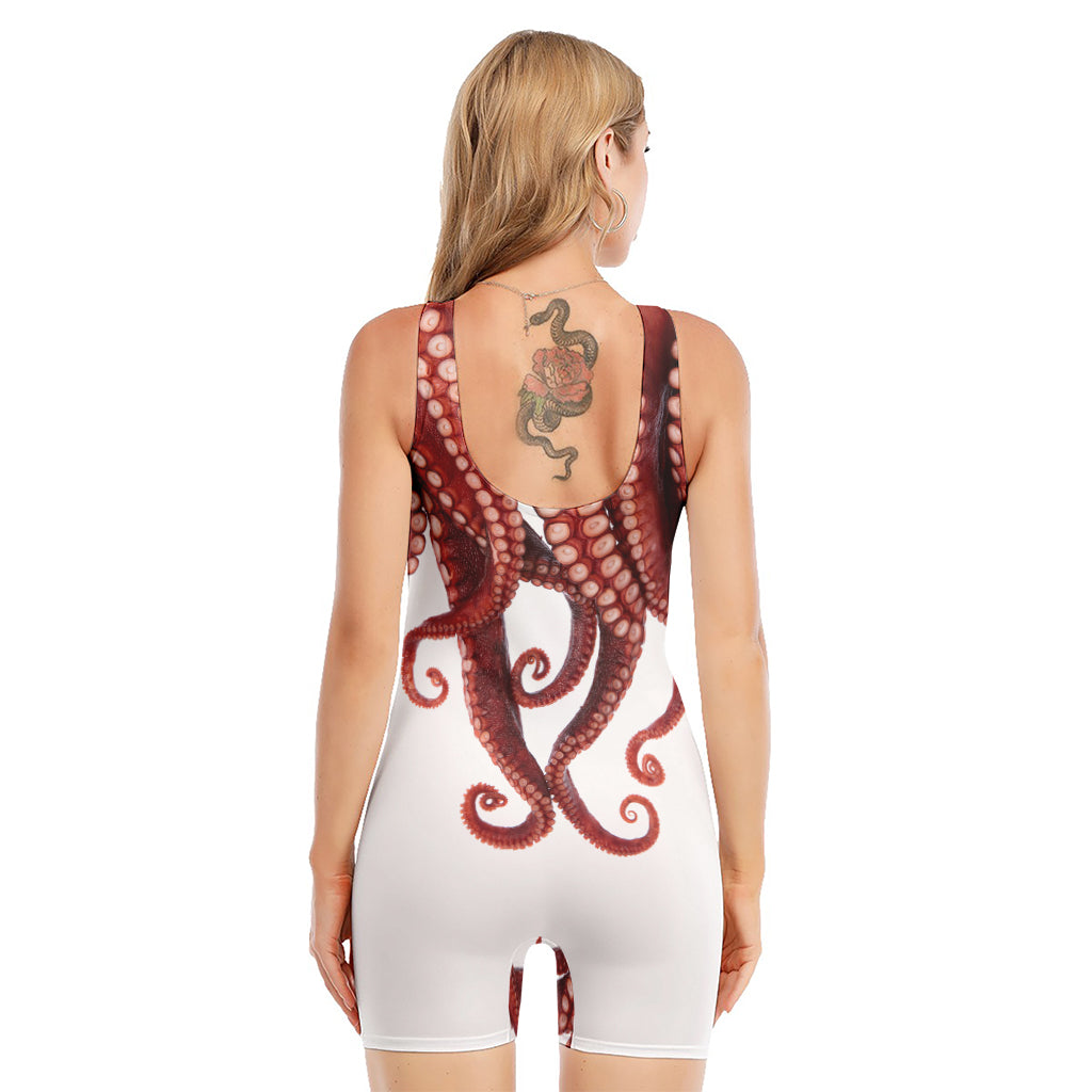 Octopus Tentacles Print Sleeveless One Piece Swimsuit
