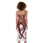 Octopus Tentacles Print Slim Fit Midi Cami Dress
