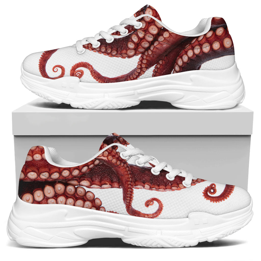 Octopus Tentacles Print White Chunky Shoes