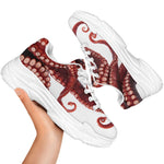 Octopus Tentacles Print White Chunky Shoes