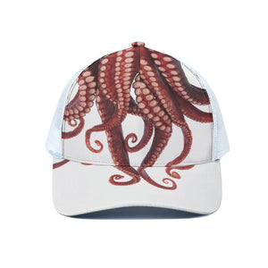 Octopus Tentacles Print White Mesh Trucker Cap