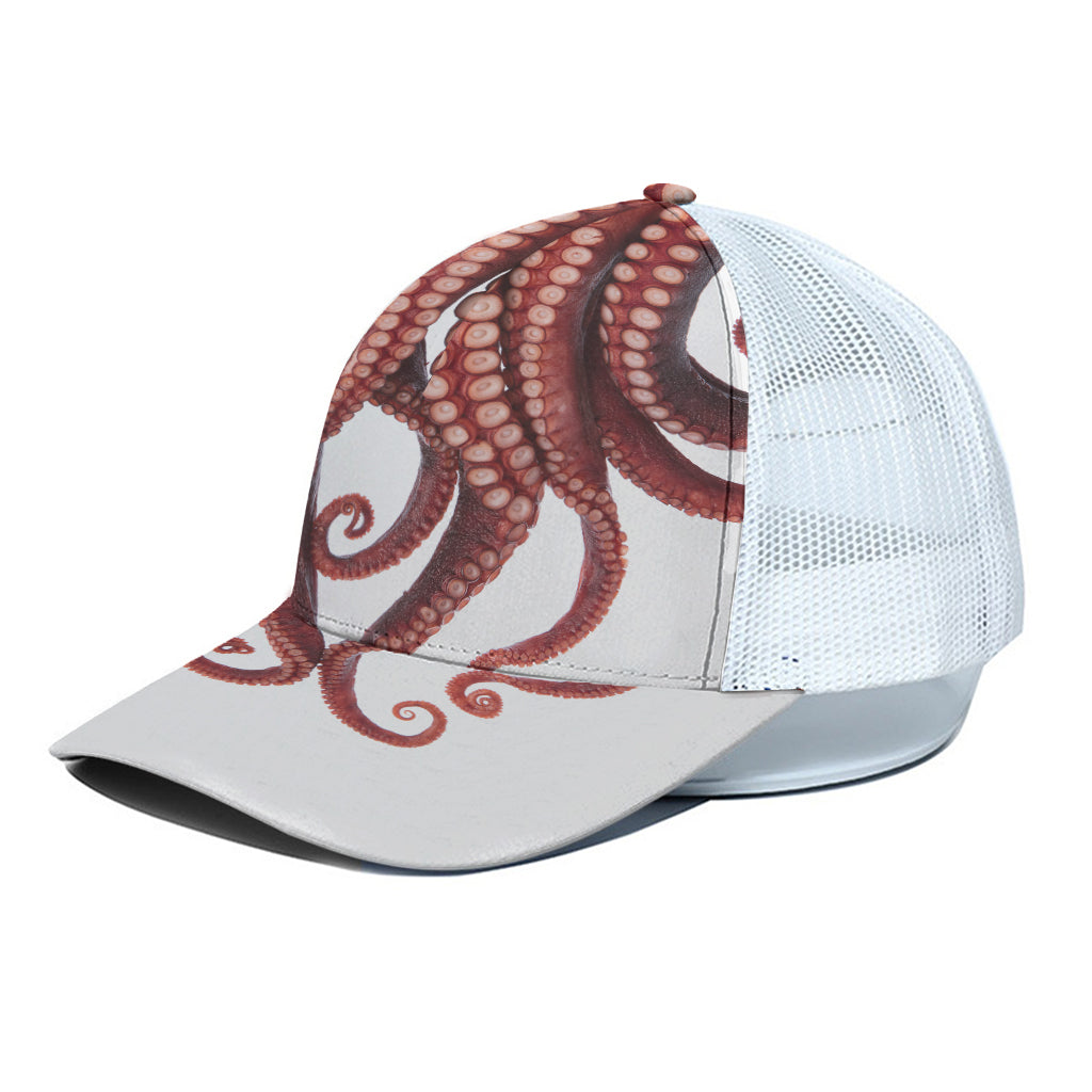 Octopus Tentacles Print White Mesh Trucker Cap