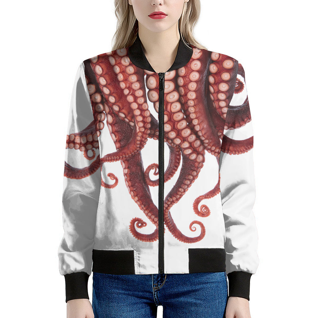 Octopus Tentacles Print Women's Bomber Jacket