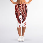 Octopus Tentacles Print Women's Capri Leggings
