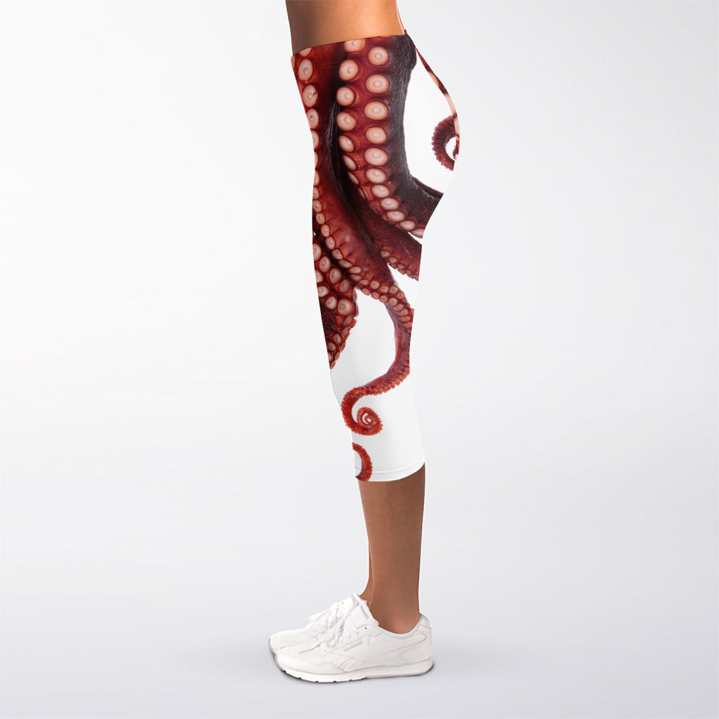 Octopus Tentacles Print Women's Capri Leggings