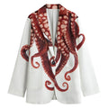 Octopus Tentacles Print Women's Cotton Blazer
