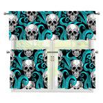 Octopus Tentacles Skull Pattern Print 3 Piece Kitchen Curtains