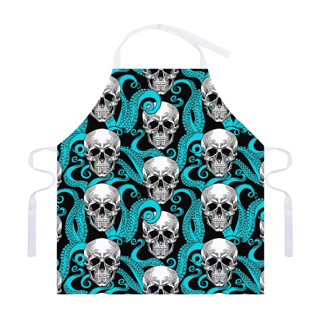 Octopus Tentacles Skull Pattern Print Adjustable Apron