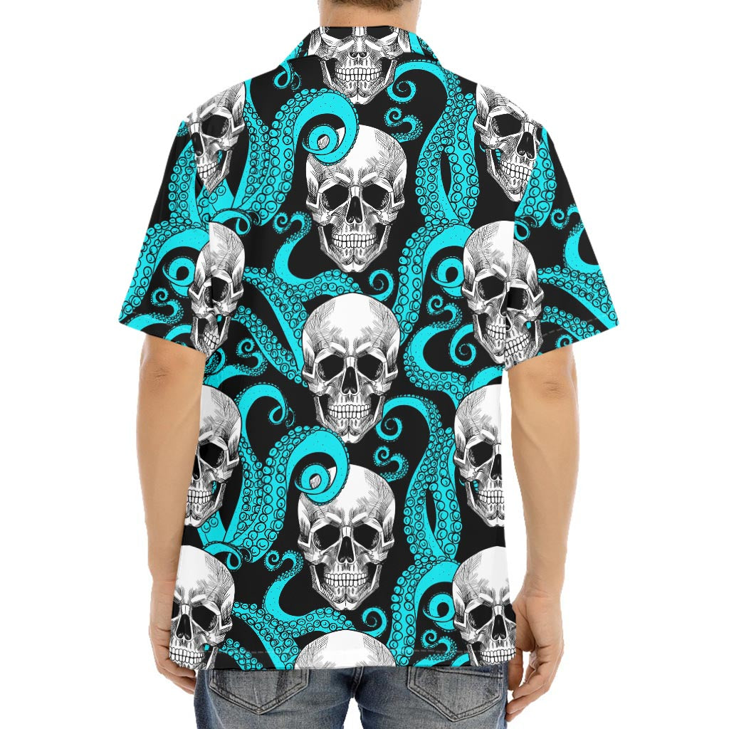 Octopus Tentacles Skull Pattern Print Aloha Shirt