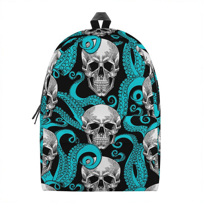 Octopus Tentacles Skull Pattern Print Backpack