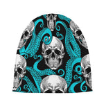 Octopus Tentacles Skull Pattern Print Beanie
