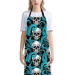 Octopus Tentacles Skull Pattern Print Bib Apron With Pocket