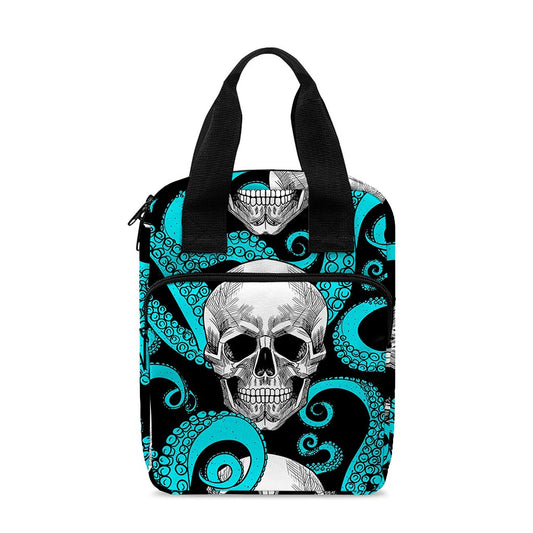 Octopus Tentacles Skull Pattern Print Bible Tote Bag