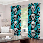 Octopus Tentacles Skull Pattern Print Blackout Grommet Curtains