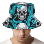 Octopus Tentacles Skull Pattern Print Bucket Hat