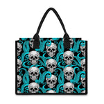 Octopus Tentacles Skull Pattern Print Canvas Tote Bag