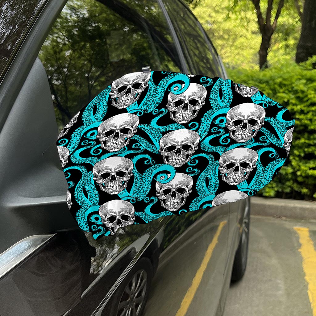Octopus Tentacles Skull Pattern Print Car Side Mirror Covers